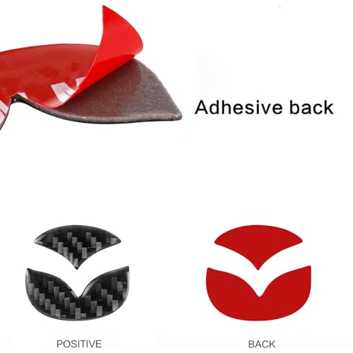 Image of Compatible with Car Rear Tailgate Emblem Logo Trim Accessories Carbon Fiber Emblem Badge Decal Cover Sticker for Mazda CX-5,Black