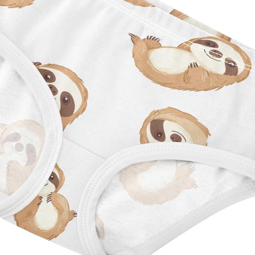 Wusikd Cute Sloths Girls' Underwear Cotton Girls Briefs Soft Toddler Underwear 2T4