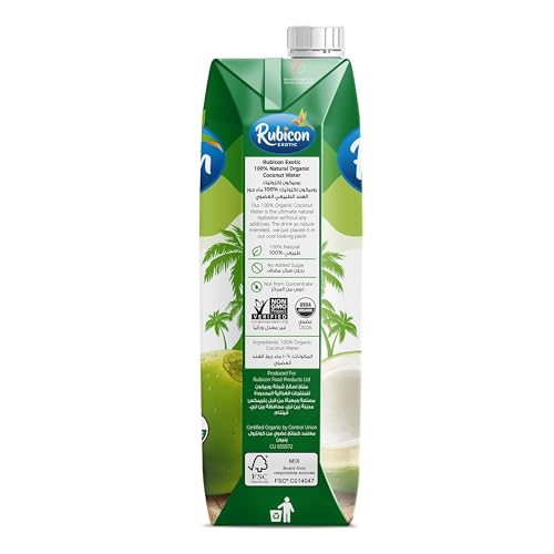 Image of Rubicon 100% Natural Organic Coconut Water- Pack of 2 (1L)