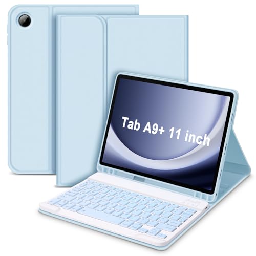 GOKOCO for Samsung Galaxy Tab A9 Plus 2023 11 inch Keyboard Case,Magnetically Detachable Wireless Bluetooth Keyboard for SM-X210/X215/X216-Blue by GOKOCO - Used condition - US$15.42