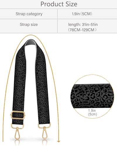 Image of Purse Strap Replacement Crossbody 2 inch Wide Shoulder Strap, Cute Handbag Strap Bag Strap Replacement Belts Adjustable