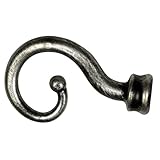  chyc Embout Ibiza pour Tringle en Fer forgé D28 (la Paire) - Noir argenté