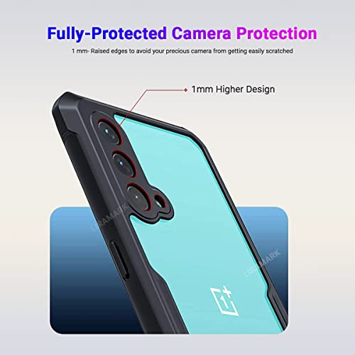 Image of LIRAMARK Transparent Clear Shock Proof Back Cover Case Designed for OnePlus Nord CE (Black)