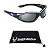 Rhinestone Purple Frame Motorcycle Sunglasses Foam Padded for Women.