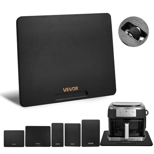 Image of VEVOR Appliance Slider, Large 13 x 16-inch, Rolling Sliding Tray with Silent Rubber Wheels & Hollow Handle, Easy to Clean, Appliance Rolling Tray for Coffee Maker, Kitchen Countertop, Black