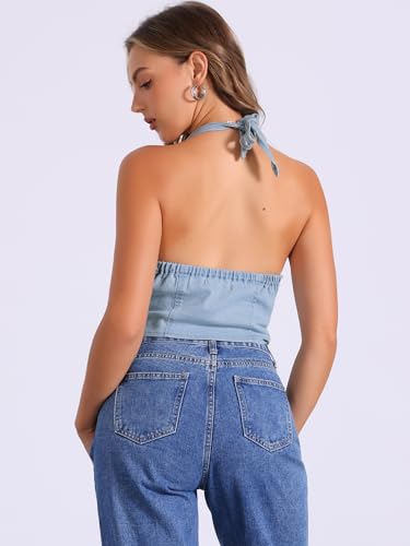 Chaleco de mezclilla sin espalda para evitar el calor con estilo 3