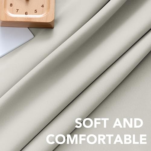 Image of H.VERSAILTEX Blackout Curtains Thermal Insulated Window Treatment Panels Room Darkening Blackout Drapes for Living Room Back Tab /Rod Pocket Bedroom Draperies (2 Panels, Pale Oak, 52 x 63 Inch)