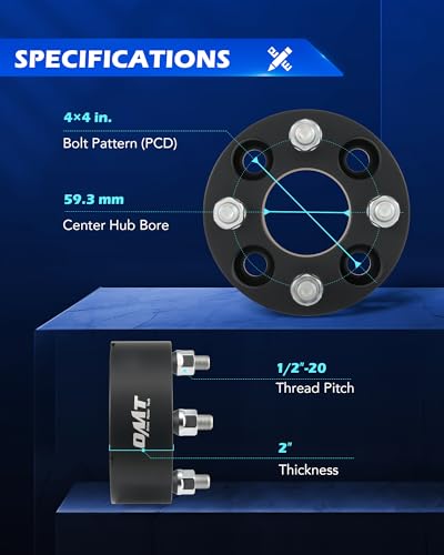 Image of Orion Motor Tech 4x4 Wheel Spacers, Golf Cart Wheel Spacers Compatible with EZGO EZ GO Golf Cart Club Car ATV, 2 inch Wheel Spacers with 1 /2 inch-20 Studs, Set of 4