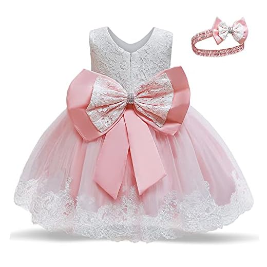 TTYAOVO Bebé Boda Bautismo Bautizo Tutu Vestido Chicas Princesa Vestir Talla(70) 0-6 Meses 648 Rosa