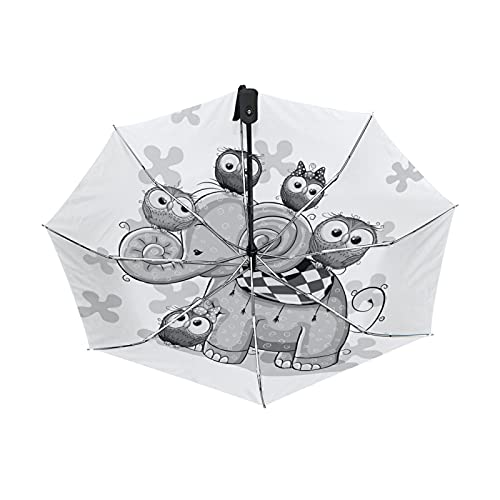 Parapluie pliable motif éléphant pour vos trajets quotidiens