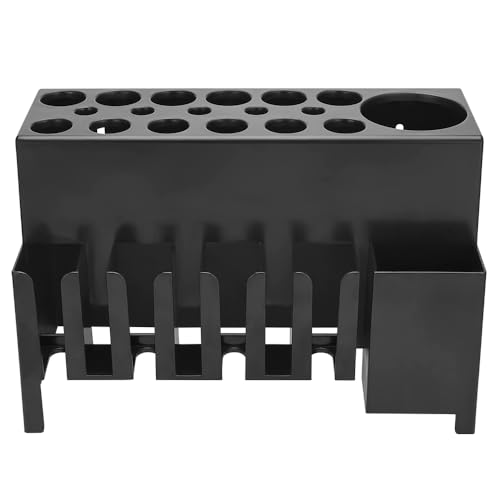 Wall Mount Hair Tool Organizer, 6-Slot Holder for Clippers, Dryers & Brushes, Save Counter Space, All-in-One Storage Rack for Bathroom & Salon, Black