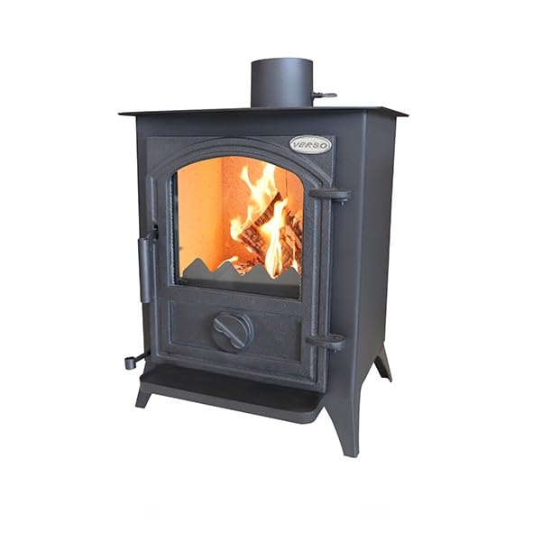 Verso 1 CID Poêle à bois compact 7,5 kW avec porte en fonte – Solution de chauffage efficace et puissante