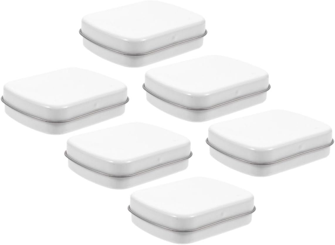 Portable Storage Box 6pcs Tinplate Mini Container for Painting Tools