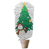 DUDSOEHO Winterschutz für kübelpflanzen – 180H x 120B cm Frostschutz Pflanzenschutz Winter-Fleecejack mit Kordelzug zum Schutz von Pflanzen, Obstbäumen, Sträuchern