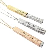 Somethings2share Secret Hidden Engraving Necklace Personalized love Message Slide Bar Collection Custom Engraved Name Date & Scripture Any Message Eco Friendly Gifts Idea Christmas Gift (Gold color)