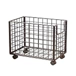 Pitycbo Wire Laundry Basket, Laundry Basket on Wheels, Mat, Multifunctional, Fashionable, Basket for Dirty Clothes for Bathroom And Bedroom, Black