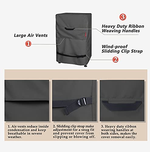 Porch Shield 40 Inch Electric Smoker Cover For Masterbuilt Smoker, Waterproof Heavy Duty Outdoor Smoker Grill Covers 24W X 18D X 40H Inch, Black #TOP3