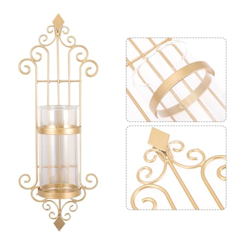 Candelabro de pared clásico europeo en hierro y vidrio de lujo 8