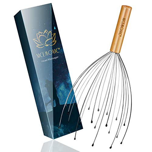 Nicemovic Scalp Head Massager, Wooden Handheld Head Massager Scratcher Tingler Tools, 20 Fingers Hair Scalp Scratcher For Deep Relaxation And Stress Relief #TOP18