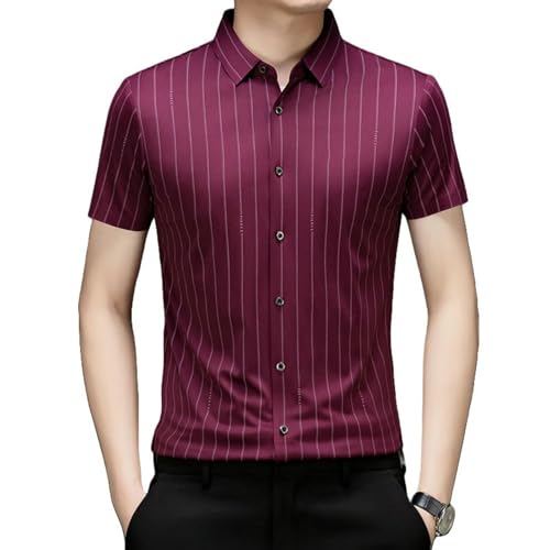 Chemise d'été rayée à manches courtes pour homme au style décontracté
