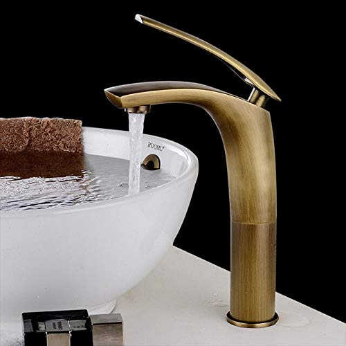 Robinet de lavabo de salle de bain laiton mitigeur eau chaude et froide grue de lavage vasque