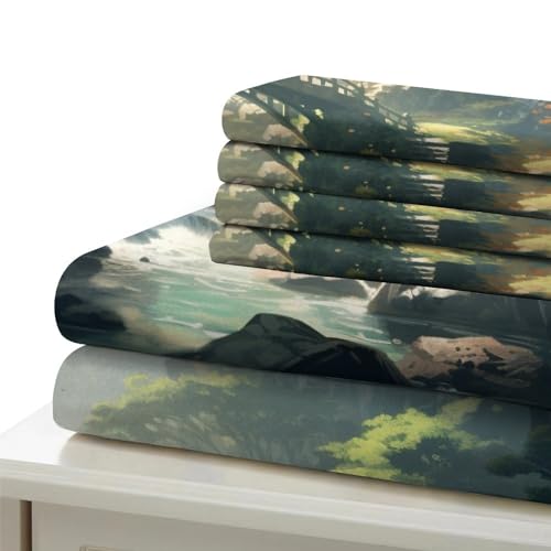 Housse de couette 200x200cm microfibre infroissable landscape - 6