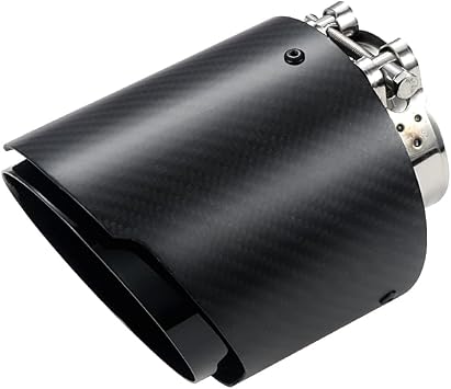 A-KARCK Carbon Fiber Exhaust Tip 2.5" Inlet to 4.5" Outlet, High Temperature Resistance 6" Long Stainless Steel Tailpipe tip Black Shell