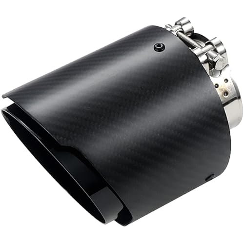 A-KARCK Carbon Fiber Exhaust Tip 2.5" Inlet to 4.5" Outlet, High Temperature Resistance 6" Long Stainless Steel Tailpipe tip (Black Shell)