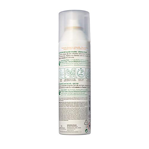 Klorane Dry Shampoo with Oat Milk, For Dark Hair, Natural Tint, All Hair Types, Paraben & Sulfate-Free, 3.2 oz.