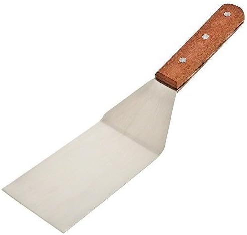 Ifavor123 Stainless Steel Spatula for BBQ Grill - 7/12-Inch Square End Spatulas with Wooden Handle (1)
