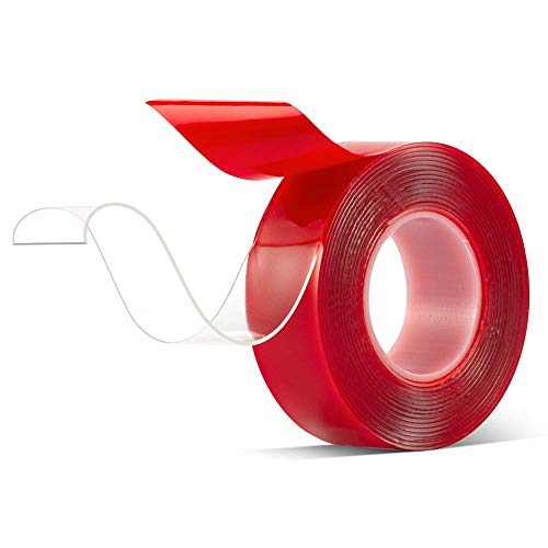 Double Sided Mounting Tape - 1 Inch Wide 10 Feet Long Adhesive Removable Clear Heavy Duty Double Sided Tape for Wall Mount,Photo Mounting,Outdoor Mounting,Art Mounting,Glass Mounting(Pack of 1 Roll)