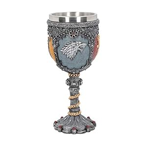 Nemesis Now Sigil Goblet 18cm Game of Thrones, hars met roestvrijstalen inzetstuk, zilver, 1 Count (Pack van 1)
