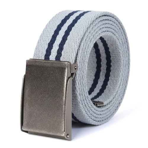 Image of Mile High Life Canvas Web Belt | Cut to Fit Up to 52 inch | Flip-Top Matte Silver Nickel Buckle 12 Colors