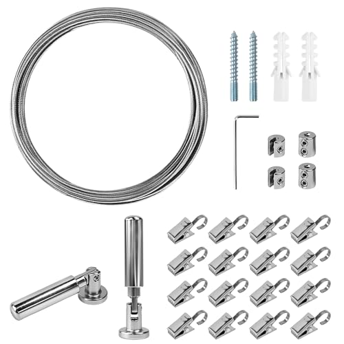 Vunanvu 5 m Gardinenseil Vorhang Drahtseil Spanner Gardinenstange...