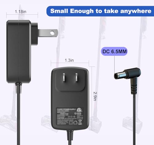 Image of 28.8V Charger Replacement for Shark Vertex DK33-288080H-U, Compatible with IZ662H IZ682H IZ462H IZ440H IZ441HBRN IZ482H IZ483H Cordless Vacuum Cleaner, AC DC Power Adapter 6FT