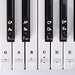 Piano Keyboard Stickers Removable for 88/61/54/49/37 Keys, Piano Key Stickers Keyboard Note Labels Sticker for Beginners Kids