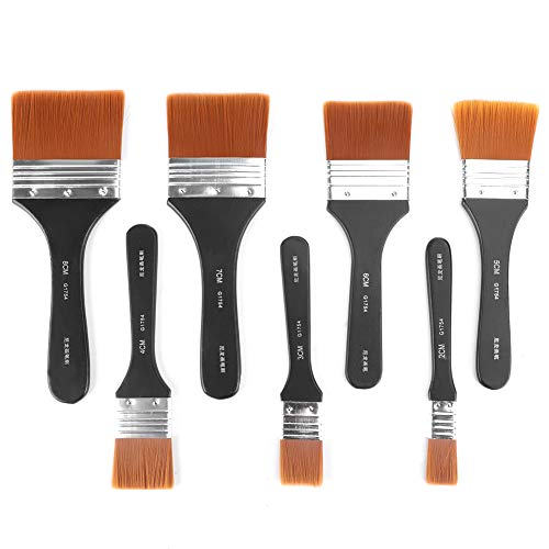 MUNEFE Width Flat Paint Brushes, Wooden Handle Flat Paint Brushes Set, Craft Brushes for Oil Canvas Watercolor Gesso Wall Door Cabinets