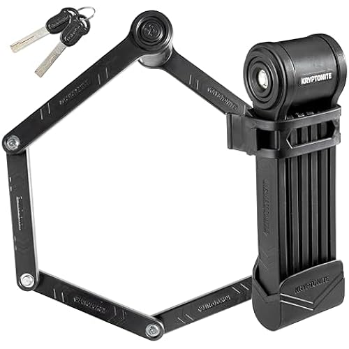 Kryptonite Keeper Folding Bike Lock, 2.75FT/3.25 FT Long Compact Lightweight High Security Anti-Theft Foldable Bicycle Lock with 2 Keys and Mount for E-Bikes Scooter Road Mountain Bike