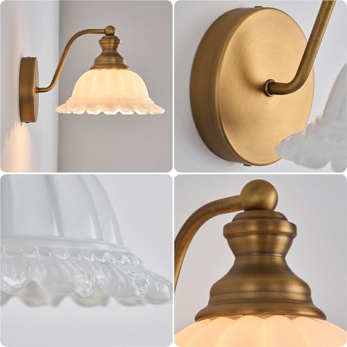 Image of XIEDUN Vanity Light Brass Wall Sconces Vintage Bathroom Sconces