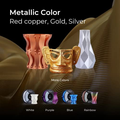Image of Creality Silk PLA Filament 1.75mm Gold, Shiny Metallic 3D Printer Filament 1Kg Spool, Dimensional Accuracy + /- 0.02mm, Compatible with Most FDM 3D Printers(Gold)