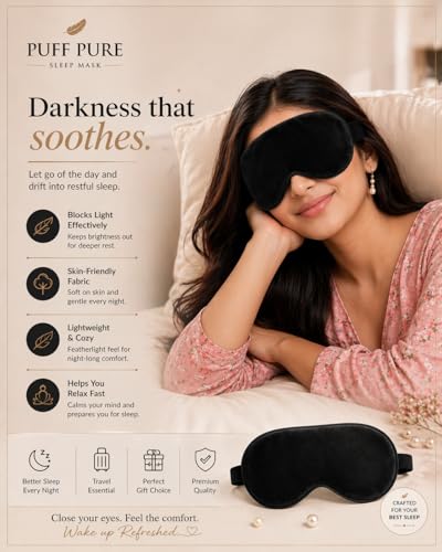 Image of Travelling Sleep Mask Light Blocking Sleeping Eye Mask With Elastic Strap For Deep Sleep, Travel, Meditation, Nap, Airplane And Office Rest Use Blind Fold For Comfortable Sleeping [Pink] (Pack Of 1)