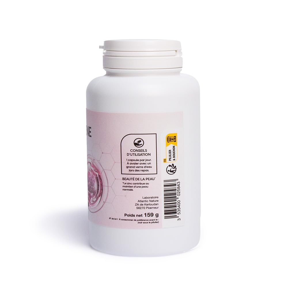 Collagène Marin - Beauté de la Peau - 90 Capsules | Glutathion, L-Lysine, Huiles de Pépins de Raisin et d’Onagre, Silice Colloïdale, Zinc | Nat&Form