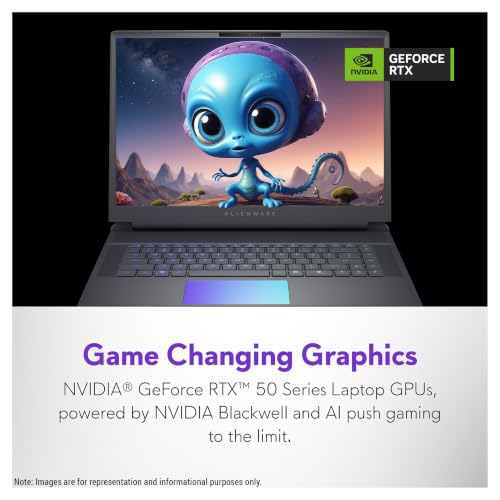 Image of Alienware 16 Area 51 Gaming Laptop, Intel Ultra 9 275HX, 64 GB DDR5 RAM, 2 TB PCIe SSD, 16 inch WQXGA (2560x1600) 240Hz, NVIDIA G-Force RTX 5070Ti, Backlit Keyboard, W11 Pro, Liquid Teal+Traix Mousepad