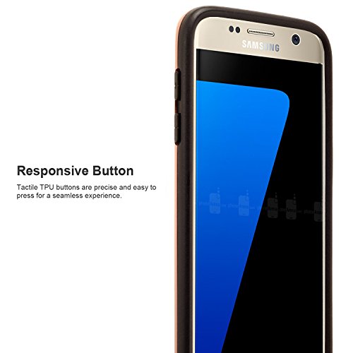 Galaxy S7 Edge Case, (Not For Galaxy S7 Or Active) Dual Layers Phone Cover Bundled With [Tempered Glass Screen Protector] Hybird Shockproof And Circlemalls Stylus Pen[Rose Gold] #TOP3