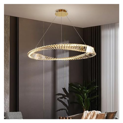 Plafonnier LED Dimmable Cristal K9 : Lustre Suspension Salon Moderne en Acier LWX
