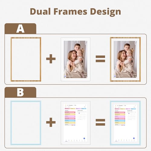 Image of Dragon Touch 10.1-inch Digital Calendar Wall & Desk Chore Chart with Dual Swappable Snap Frames Smart Family Planner, Digital Picture Frame for Mom, Women, Christmas & Weddings