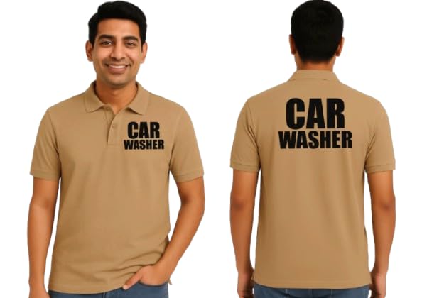 Car Washer Uniform Polo T-Shirt | Both Collar Half Sleeve Staff T-Shirt | Promotional Workwear for Men & Women | Custom Car Wash Employee T-Shirt-picture-10