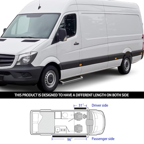 Estribos APS Premium Silver 6in para Dodge y Sprinter miniatura 6