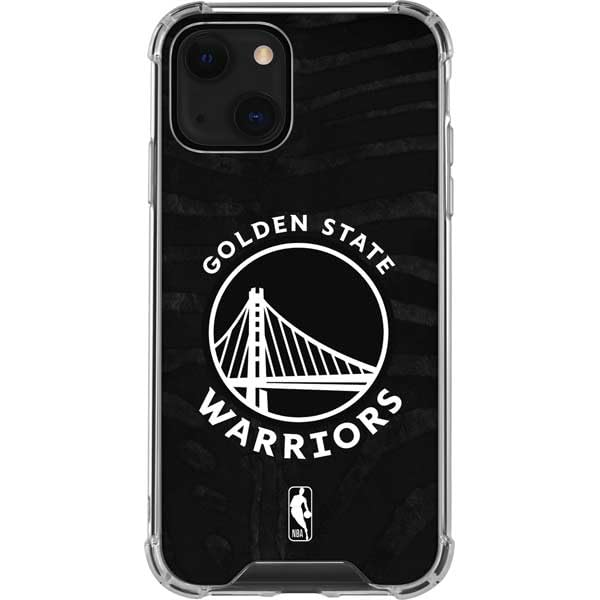 Skinit Clear Phone Case Compatible with iPhone 14 - Officially Licensed NBA Golden State Warriors Black Animal Print Design