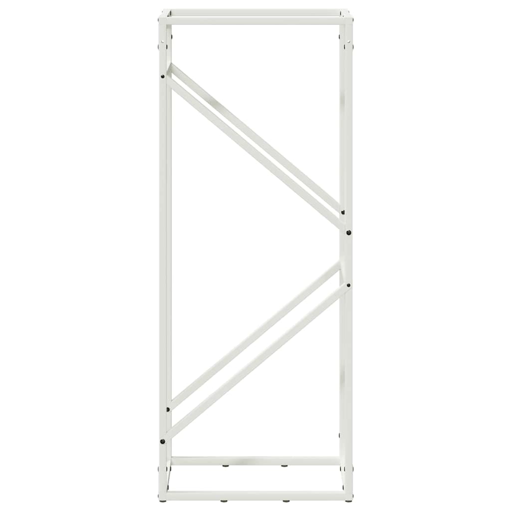 Estantería para leña blanca de acero laminado en frío, 40 x 25 x 100 cm, soporte para leña para interior y exterior, con gran capacidad de carga y diseño práctico para salón o terraza